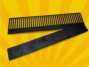 CZARNY Grzebień 25cm przelewowy do akwarium  , wklejany, 2częściowy, PETG 