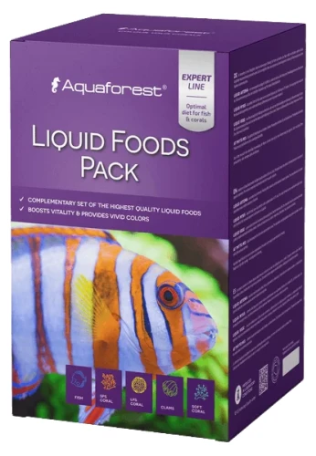 LIQUID FOODS PACK 4X250 ML - PŁYNNY POKARM DLA RYB I KORALOWCÓW AQUAFOREST