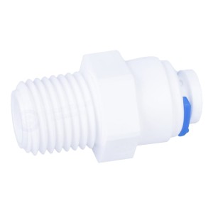 Złączka prostka 1/4'' RO na wężyk 6mm gwint zewnętrzny + klips osmoza